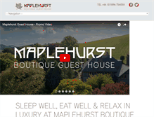 Tablet Screenshot of maplehurstguesthouse.com